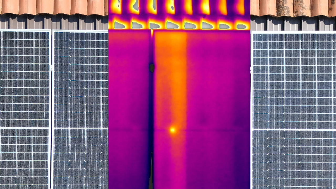 Ispezione termografica di impianto fotovoltaico con drone